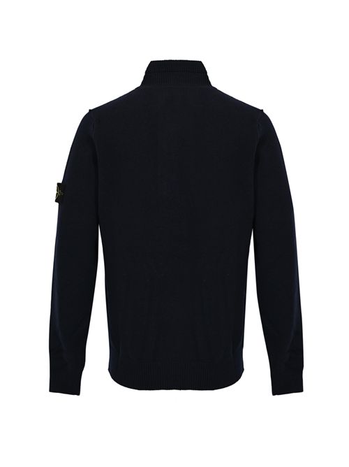 Maglione 5100040 in misto lana con zip e bottoni Navy STONE ISLAND | 5100040S00A3V0020